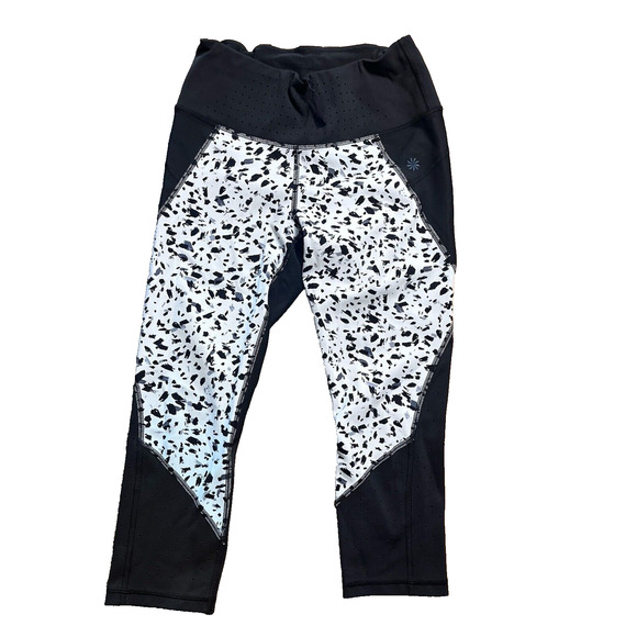 Athleta Stealth Black White Trucool Sculptek Perforated Crop Capri Legging SP - Picture 4 of 16